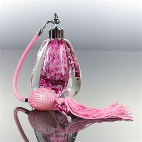 Heavy Pink Bullicante Cased Murano Glass Perfume Atomiser By Archimede
