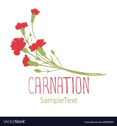 Maybe you would like to learn more about one of these? Carnation flowers logo design text hand drawn Vector Image