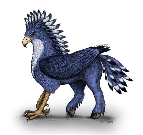 Crested Hippogriff Blue Mythical Creatures Mythological Animals