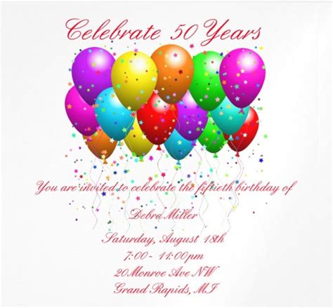 14 50th Birthday Invitations Free Psd Ai Vector Eps Format Download
