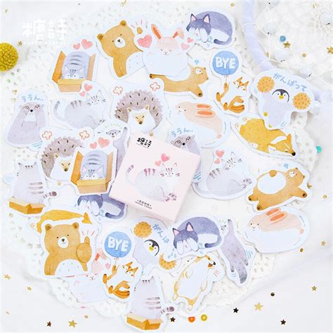 Buy 45pcsbox New Cute Animal Spoil Heaven Paper Lable