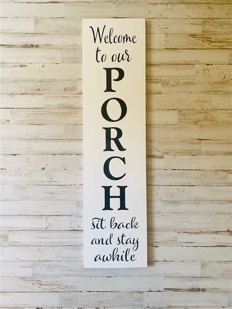 Welcome Sign Welcome To Our Porch Sign Porch Wood Sign Etsy Porch