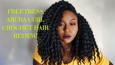 Freetress Aruba Curl Crochet Braid Hair Review Youtube