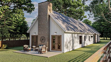 1 Story Narrow Modern Farmhouse Plan Buckhead Ridge Modern