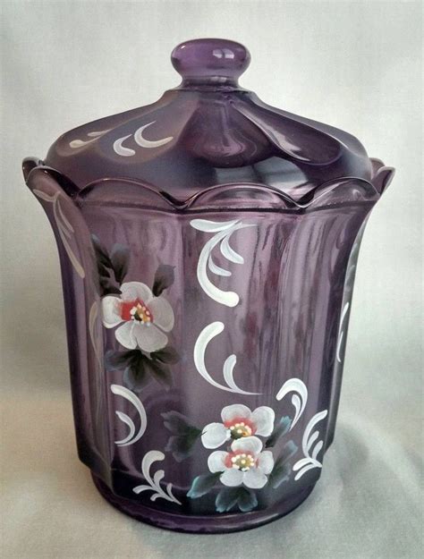 Fenton Purple Glass Hp Jar By Stacy Williams Ltd Ed Purple Glass Fenton Glass Fenton