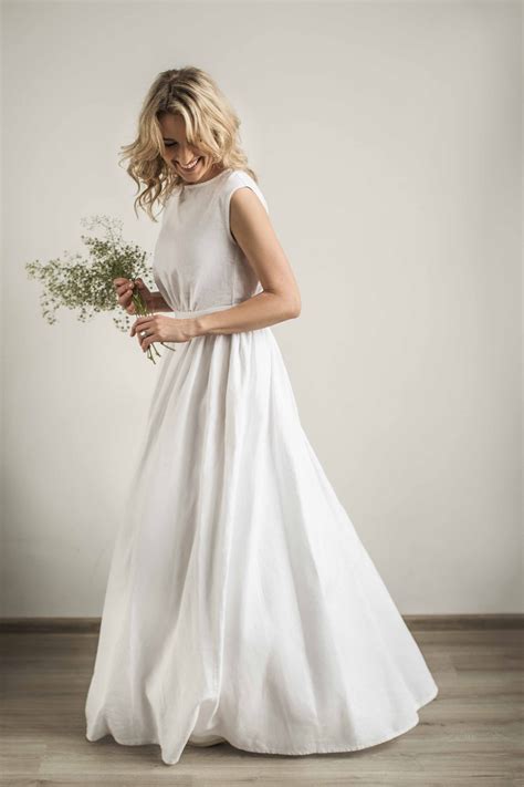 Linen Wedding Dress Tailor Made By Cozyblue Lithuania Grecian