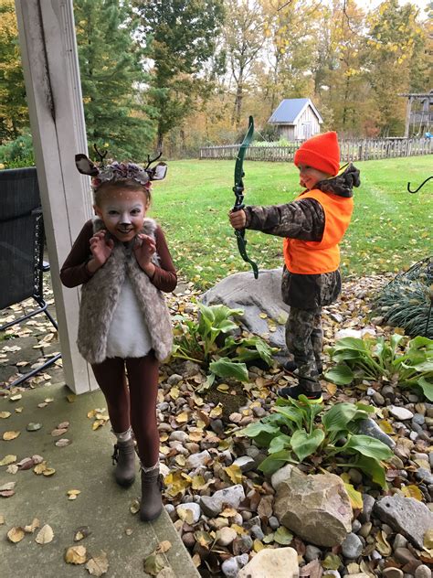 Deer And Hunter Costume Deer Halloween Costumes Sibling Halloween