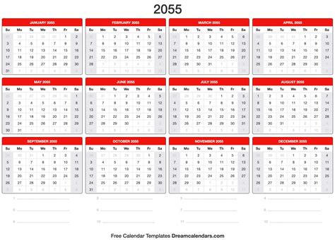 2055 Calendar