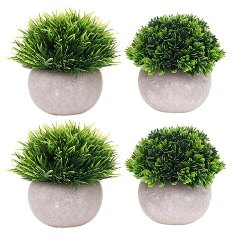 Matchless Small Artificial Potted Plants Faux Flower Window Box Filler