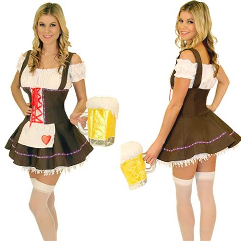 2016 New Fashion High Quality Sexy Adult Halloween Oktoberfest German Beer Girl Maiden Bind