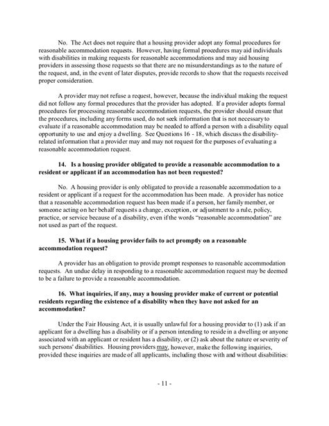Reasonable Accommodations Under The Fair Housing Act Joint Statement