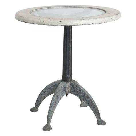 White, glass, end tables : Vintage Metal Bistro Table | Genuine 1950s Antique Cafe ...