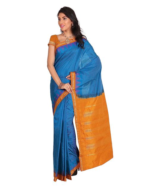 Buy Kaushika 100 Pure Silk Kadiyal Saree Kyal00009 At