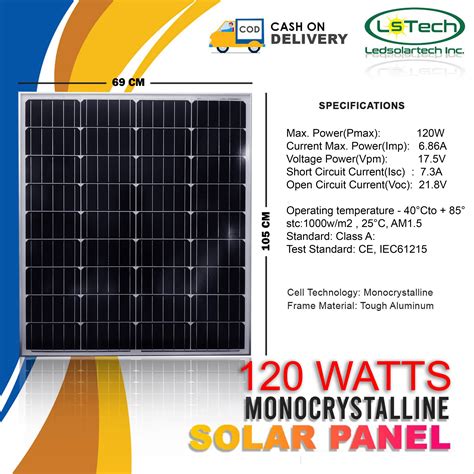 120w Monocrystalline Solar Panel Lazada Ph