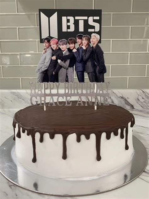 Bts Birthday Cake Topper Bts Logo Cake Printable Personalised Bts Kpop Cake Topper Birthday