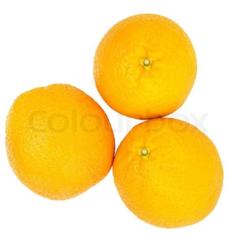 Fresh Oranges Isolated On White Stock Image Colourbox