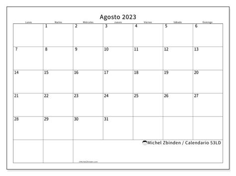 Calendario Agosto De 2023 Para Imprimir “483ld” Michel Zbinden Pa