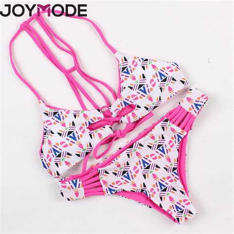 Joymode Sexy Bikinis Women Swimsuit Swimwear Halter Brazilian Bikini