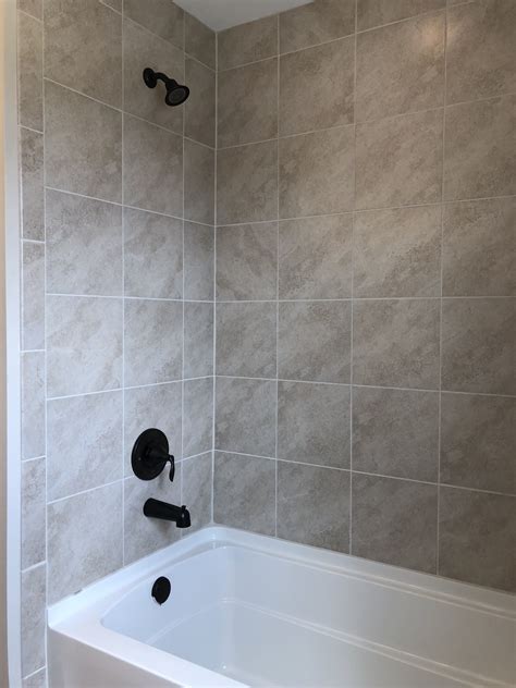 No need to go through all the trial. CANNES 12X12 CREMA WALL TILE STACKED, TILE TO CEILING ...