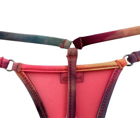 Sheer Hot Pink Micro Thong Bikini String Bottom Swimwear Sheer When Wet Minimal Bikini Thong