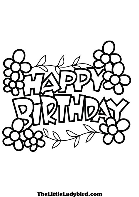Happy birthday black and white cute. Happy Birthday Brother Coloring Pages at GetColorings.com ...