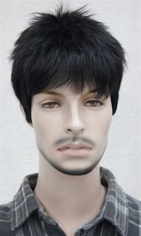 Free Shipping Black Men Wig Natural Hair Aircraft Boy Wig