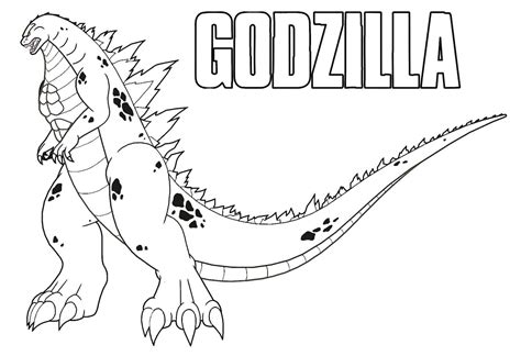 Godzilla Simple Para Colorear Imprimir E Dibujar Dibujos Colorear