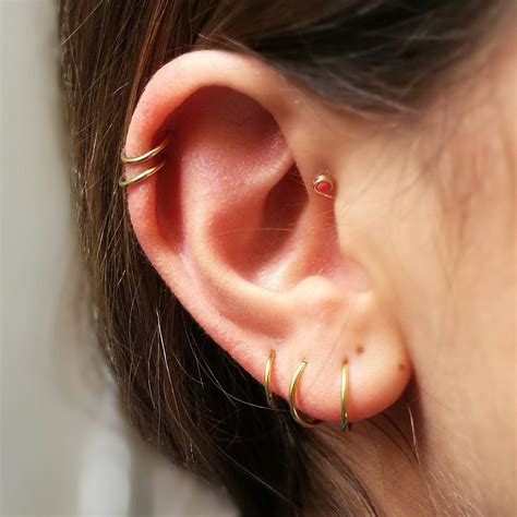 Piercing Helix Avant Upper Ear Piercing Ear Piercing Studs Double