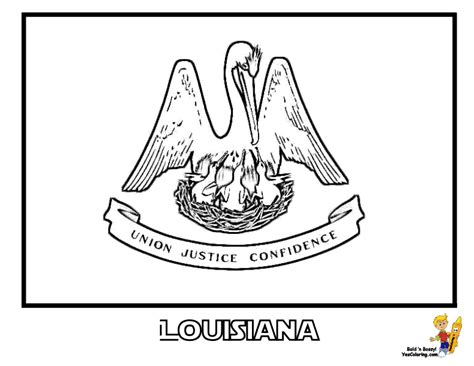 Louisiana State Flag Coloring Page Coloring Pages