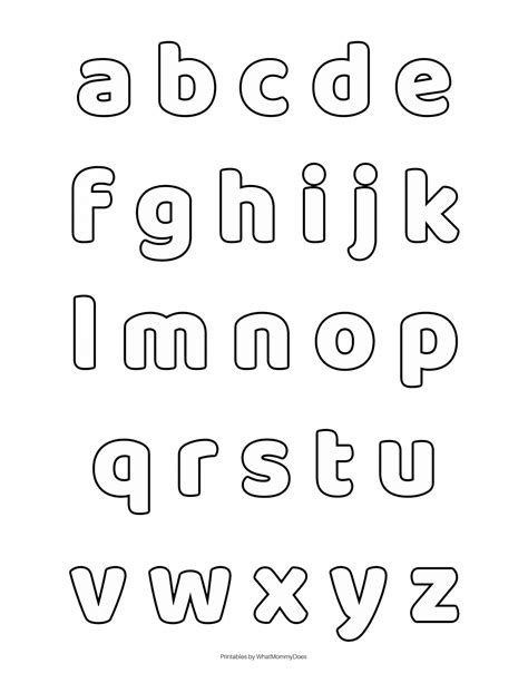 Free Printable Lower Case Alphabet Templates
