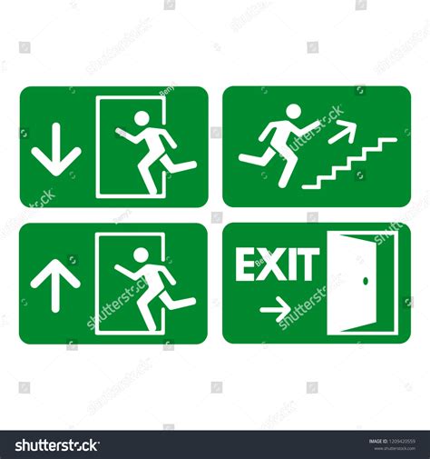 Flat Exit Sign Collection Royalty Free Stock Vector 1209420559