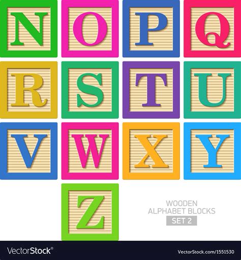 Wooden Alphabet Blocks Royalty Free Vector Image