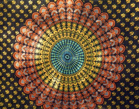 The authentic hippie resource since 1987. Boho Hippie Tapestry Fabric Colorful by SticksandStonesHemp1