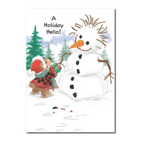 Snowman Holiday Greeting Card Suzys Zoo Store