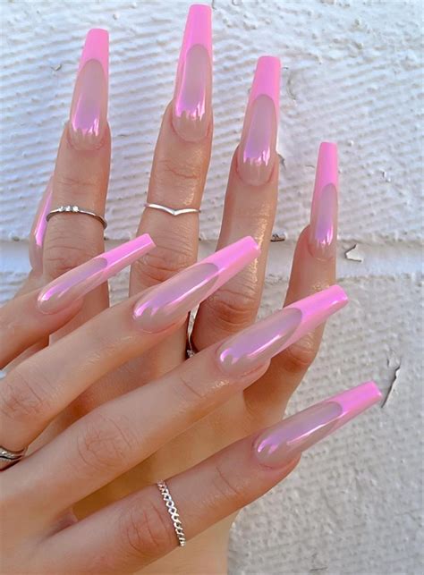 Elegant French Tip Coffin Nails You Ll Love In Summer Fashionsum