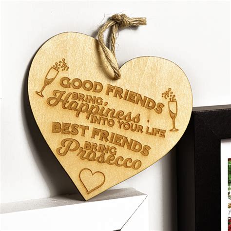 Wooden Wall Hanging Heart Plaque Friendship Sign Home Decor Best