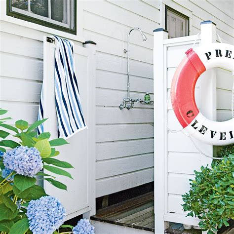 Our Favorite Outdoor Showers Beach Shower Beach Cottages Beach House Decor