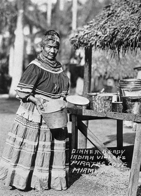 Florida Memory Seminole Woman Cooking Pirates Cove Florida