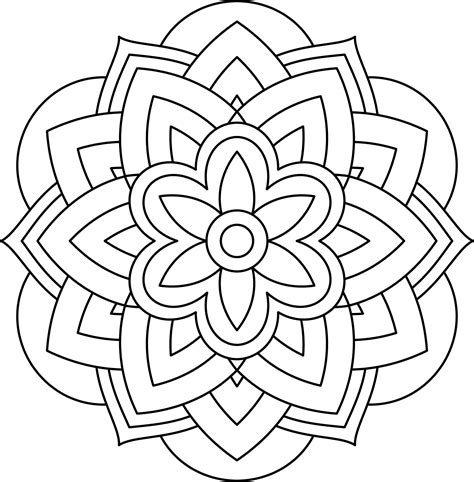 Dibujo De Mandala Flor Sencilla Para Colorear De Flores En Mandalas