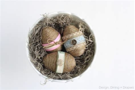 Twine Wrapped Easter Eggs · The Glitzy Pear