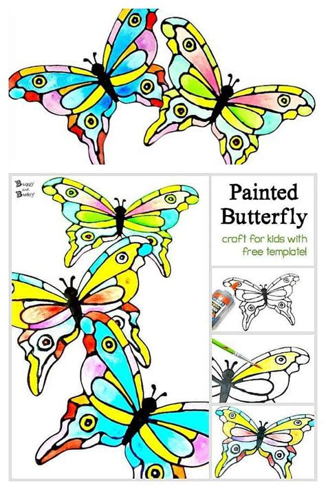Black Glue Butterfly Art Project For Kids With Free Butterfly Template