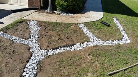 To create your french drain with pvc pipe, which is more durable, you will need to create a trench in a straight line. This is a french drain installed to dry out a wet yard ...