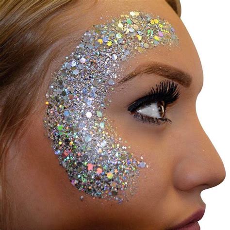 Glitter Face Paint Design In Festival Makeup Glitter Glitter