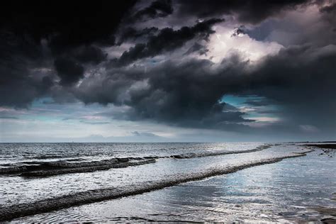 Dark Storm Clouds Over The Ocean With Photograph By John Short Design