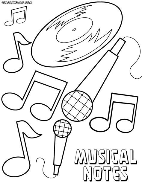 Musical Notes Coloring Pages - Coloring Home