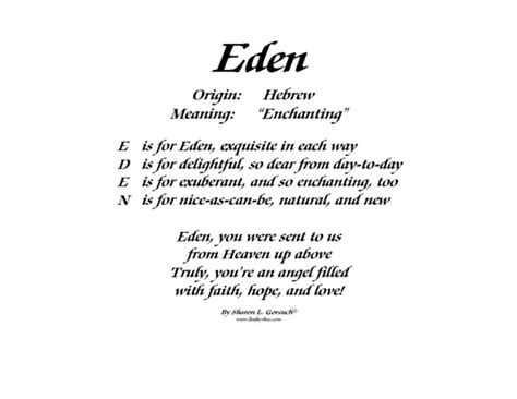 Meaning Of Eden Lindseyboo