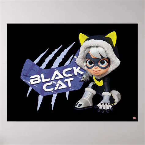 spidey and his amazing friends black cat poster zazzle