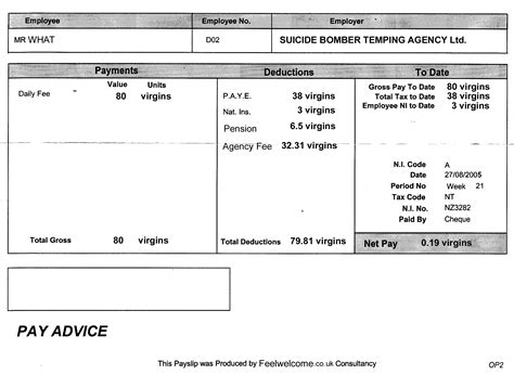 These days, a large majority of regardless of whether you are required to pay a domestic worker or your workers in overseas offices such as malaysia, south africa, australian. Suicide bomber's payslip found in back of cab - The Poke