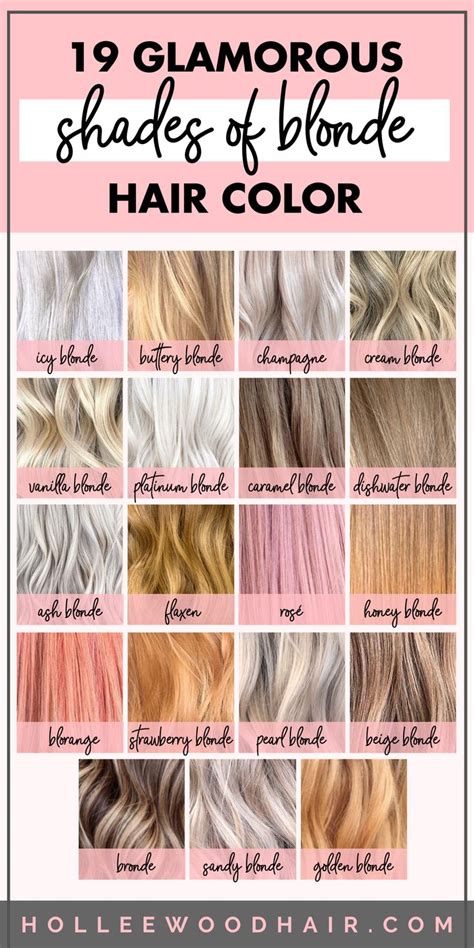 10 Different Shades Of Blonde Hair Color・2024 Ultimate Guide Blonde Hair Color Chart