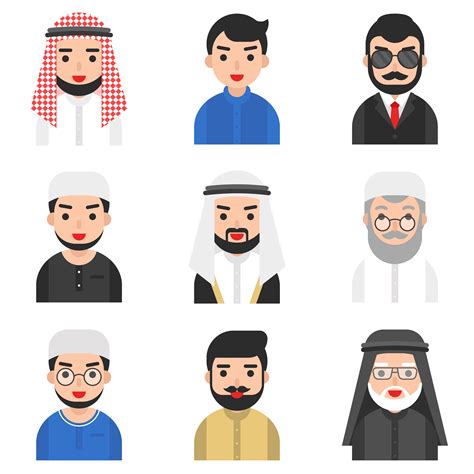 Set Of Muslim Men Vector 692181 Vector Art At Vecteezy